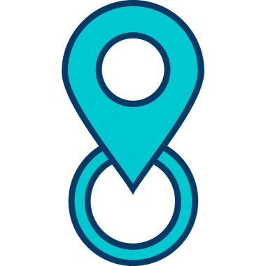 Harita konumu simgesi. tasarım çizgisi dolduruldu. düzenlenebilir vektör illüstrasyonu.