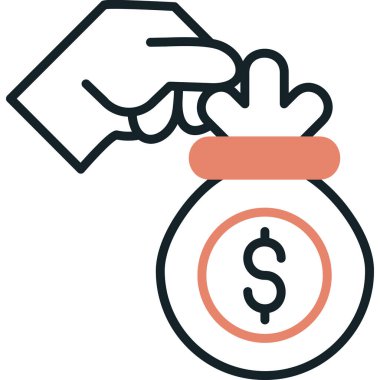 Dolar sikke vektör simgesi modern basit vektör illüstrasyonu