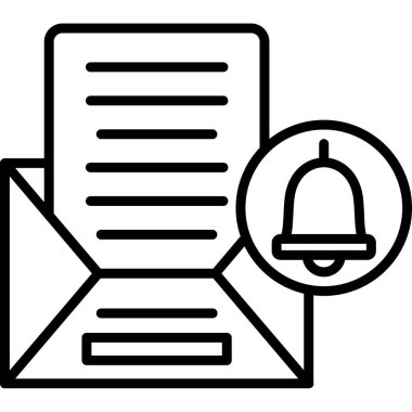 belge e- posta simgesi vektör illüstrasyonu