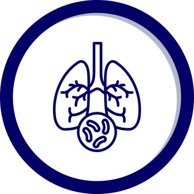 Akciğer ikonu. Web için basit akciğer vektör simgeleri çizimi
