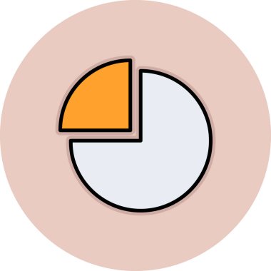 Pasta çizelgesi simgesi, vektör illüstrasyonu