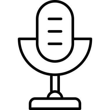 mikrofon vektör simgesi. Basit tasarım