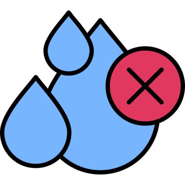 Su damlası ikonu. Web için su bırakma vektör simgesinin özet çizimi