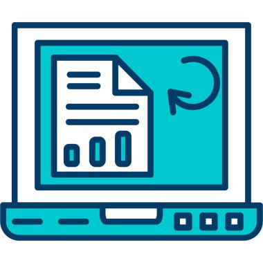 bilgisayar ve belge simgesi vektör illüstrasyon tasarımı