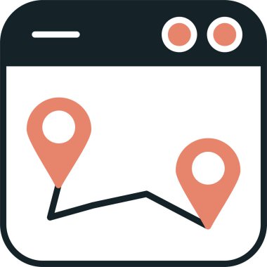 konumu simgesi harita, illüstrasyon vektör