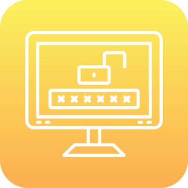 bilgisayar giriş simgesi arkaplanda izole edilmiş basit bir şekilde.