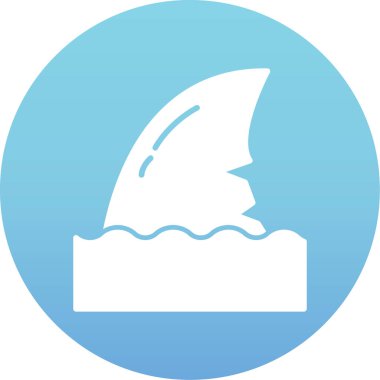 Moda tarzında izole edilmiş köpekbalığı simgesi