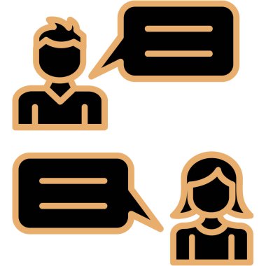 Konuşma baloncukları. İletişim ve iletişim. Sohbet ikonları. Vektör çizimi. çizgi film, sohbet simgesi