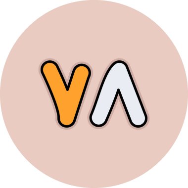 V harfi vektör illüstrasyonu