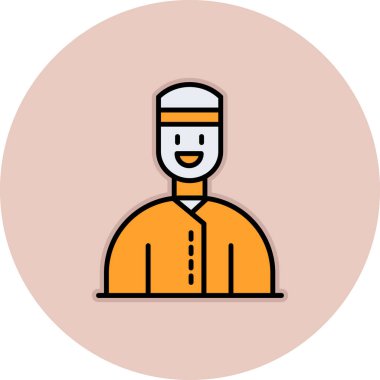 Müslüman adam avatarı ve İslami şapka simgesi