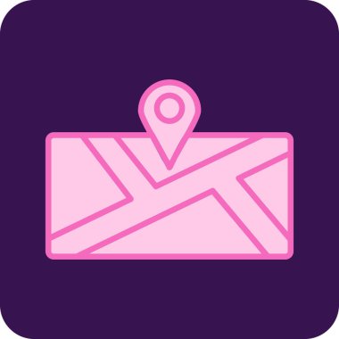 Harita. Web simgesi basit illüstrasyon