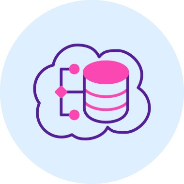 veri depolama. Web simgesi basit illüstrasyon