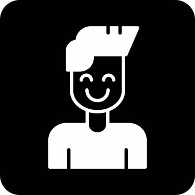 Erkek avatar simgesi, vektör illüstrasyonu