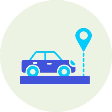 Bir araba simgesinin vektör illüstrasyonu