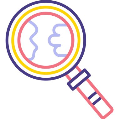 Arama ile büyüteç, web simgesi basit illüstrasyon