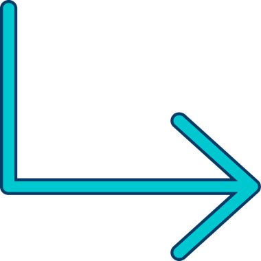 ok sağ kontur simgesi ana hat biçiminde