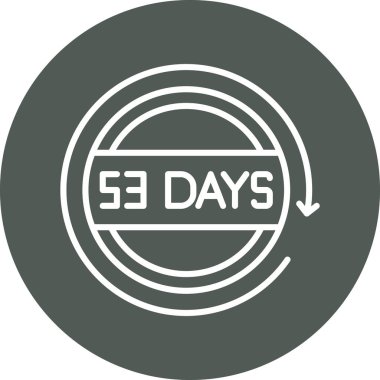 53 günlük bir ikon. Beyaz arkaplanda vektör illüstrasyon simgesi