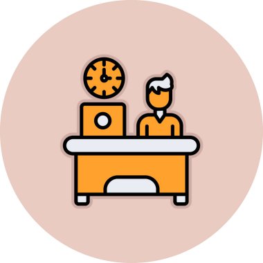 saat ve takvim simgesi vektörlü dizüstü bilgisayar.