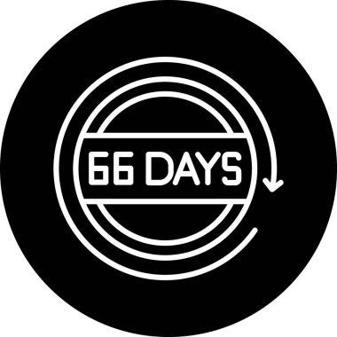 65 günlük siyah pul, vektör illüstrasyonu.