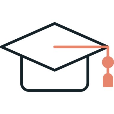 mezuniyet başlığı simgesi vektör çizim şablonu