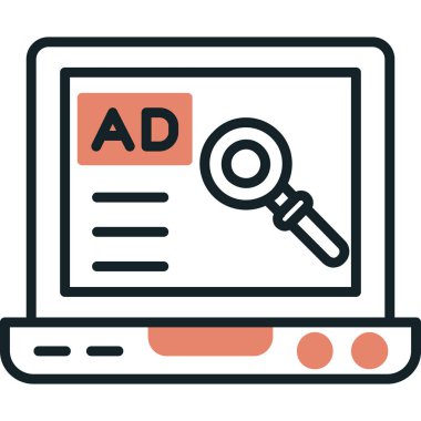 Web reklamcılığı düz simgesi, vektör illüstrasyonu