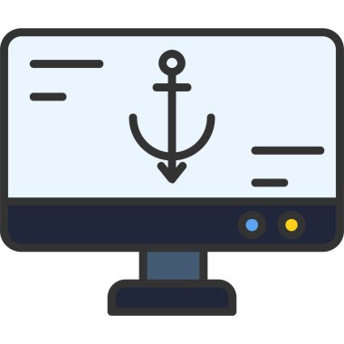 Gemi. Web simgesi basit illüstrasyon