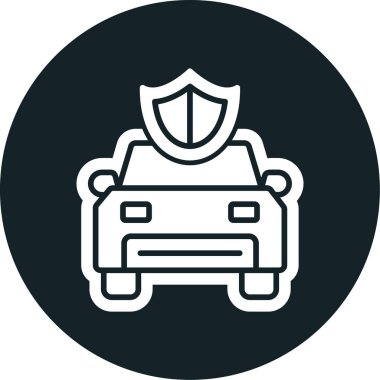 Otomobil sigortası kalkanı simgesi taslak biçimi