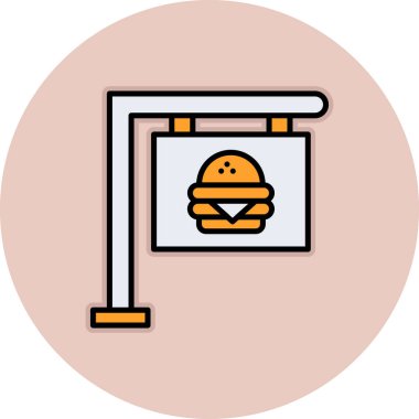 Hamburger ikonu vektör illüstrasyonu