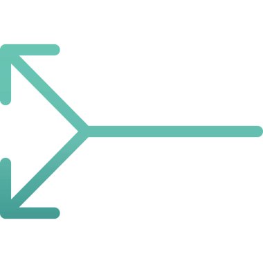 Sol ok vektör simgesi. biçim düz simge sembolü, cyan rengi, beyaz arkaplan.