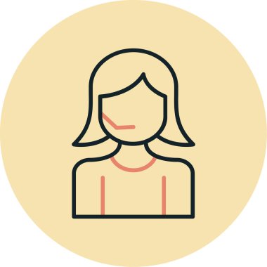 Kadın. Web simgesi basit illüstrasyon