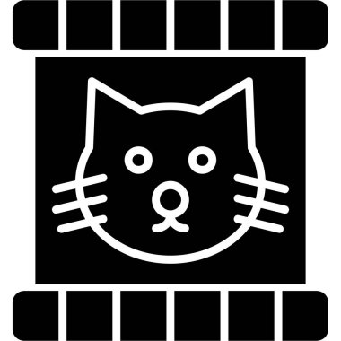 Kedi. Web simgesi basit illüstrasyon