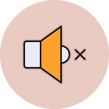 Ses hoparlörü simgesi. dış hat ses hoparlörü vektör rengi düz izole