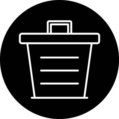 Çöp kutusu simgesi, vektör illüstrasyonu beyaz arkaplanda izole edildi