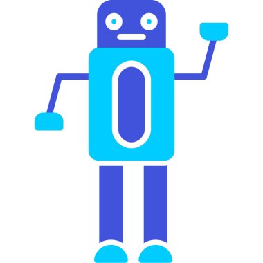 robot. Web simgesi basit illüstrasyon