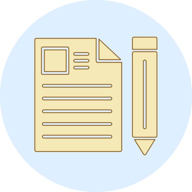 Bir kalem simgesinin vektör illüstrasyonu