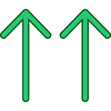 İki yönlü vektör simgesi. biçim düz simge sembolü, eko yeşil renk, beyaz arkaplan.