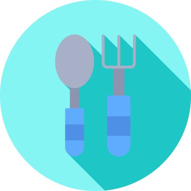 çatal ve kaşık ikon vektör çizimi