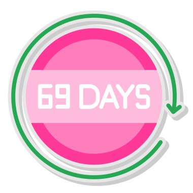 86 gün pembe vektör etiketi