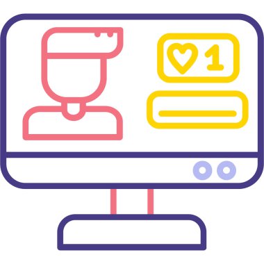 Televizyon. Web simgesi basit illüstrasyon