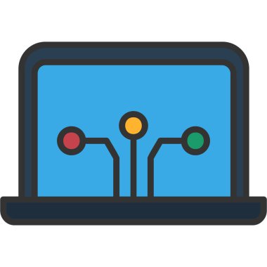 ağ vektörü düz renk simgesi