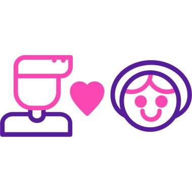 aşk çifti simgesi, basit vektör illüstrasyonu