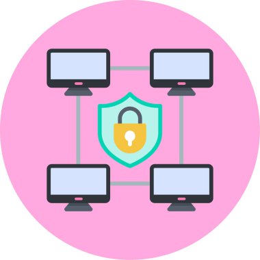 İnternet güvenliği konsept simgesi düz stil