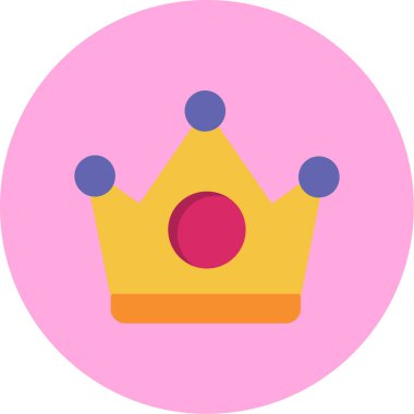 Düz biçimli kral taç simgesi beyaz arkaplanda izole.