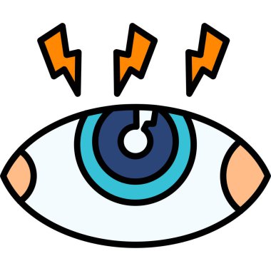 Göz simgesi vektörü. Göz işareti. renk kontur sembolü resimlemesi