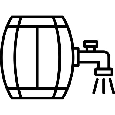 Varil fıçısı bira ikonu ana hatlarıyla