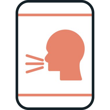 baş konuşması düz kare vektör simgesi