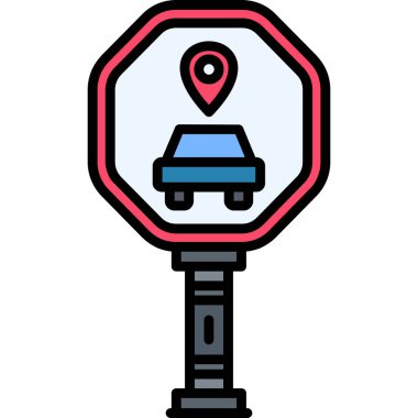 gps konum haritası simgesi - taslak biçimi