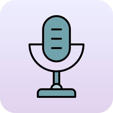 mikrofon simgesi, vektör illüstrasyonu