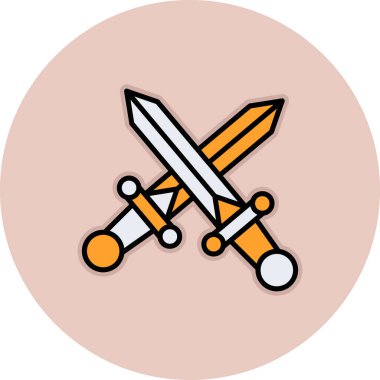 Kılıç simgesinin vektör illüstrasyonu