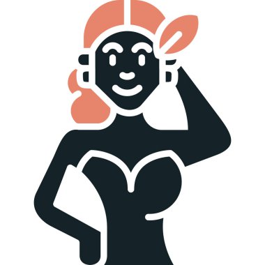 Kulaklıklı genç bir kadın müzik dinliyor.